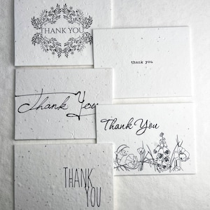 Thank You Cards - Mixed Set | Wildflower Seed Paper Handmade Simple Blank Recycled Card