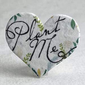Plant Me Garden Print Seed Paper Hearts 1.75" x 1.5" Wildflower Garden for Weddings or Events