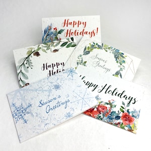 Holiday Cards - Mixed Set | Wildflower Seed Paper Handmade Blank Recycled Card | Set of 10