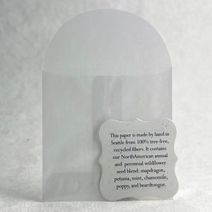 Glassine envelope square (2.75 inch x 2.75 inch) and planting guide set of 24