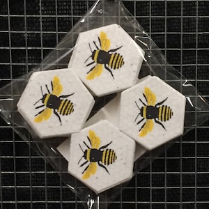 Bulk Bee Hexagon Seed Paper Tag Honeycomb Wildflower Cotton for Weddings or Events - Plant me! Set of 96