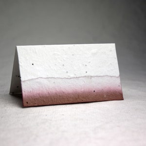 Pink Dip Dyed Seed Paper Card Table Card - Place Card - Name Card - Gift Card - Set of 12