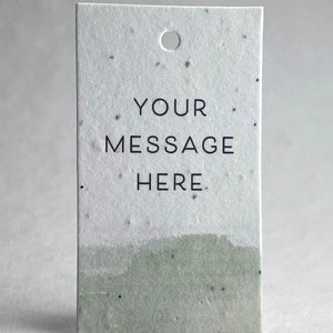 Custom, Personalized | Watercolor Art | Wildflower Seed Paper | 3" by 2" | Gift Tags | Set of 16 with Planting Guide