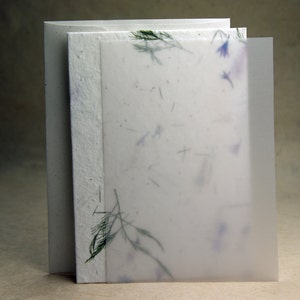 Earth Friendly DIY Invitation Kit -5x7 inch petal and seed embedded cotton handmade paper, cut edge, set of 25