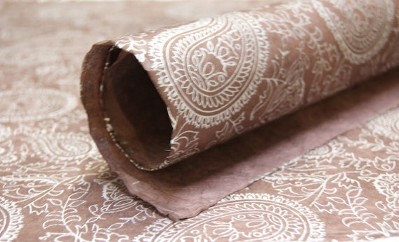 Pretty Blue Paisley Wrapping Paper Roll, Paisley Gift Wrap, Decorative Paper