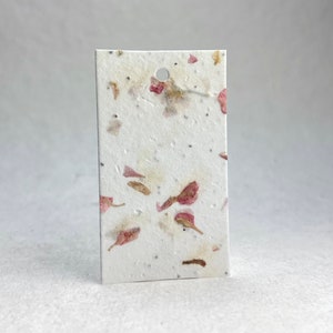 Hang Tag Handmade Seed Paper with Petals and Wildflower Seeds Set of 32  - 3.5" x 2" - Pick your paper