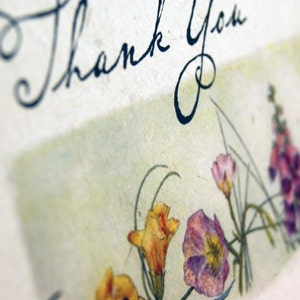 Seed Paper Thank You Cards Blank Inside Recycled Flower Watercolor Garden Wedding Set of 10