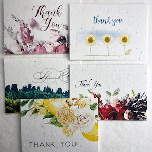 Thank You Cards - Mixed Set | Wildflower Seed Paper Handmade Blank Recycled Card