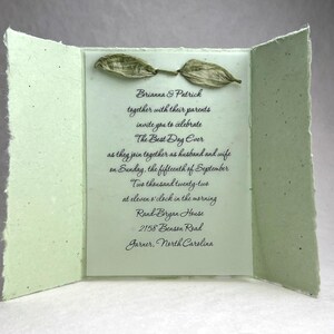 DIY Invitation Kit - Cotton Fiber Earth Friendly Petal embedded Handmade Seed Paper set of 25 6" x 9" Folding image 15