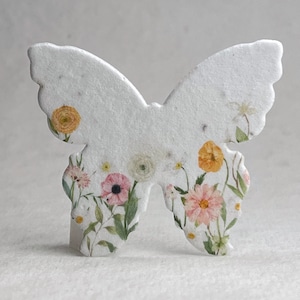 Large Floral Watercolor Handmade Seed Paper Butterflies 3"w x 2.85"h Wildflower for Weddings, Events, Memorials Set of 24