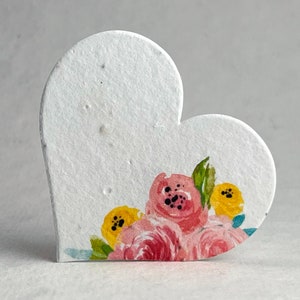 Floral Seed Paper Hearts 2.85w x 2.5h Double Sided with planting instructions image 4