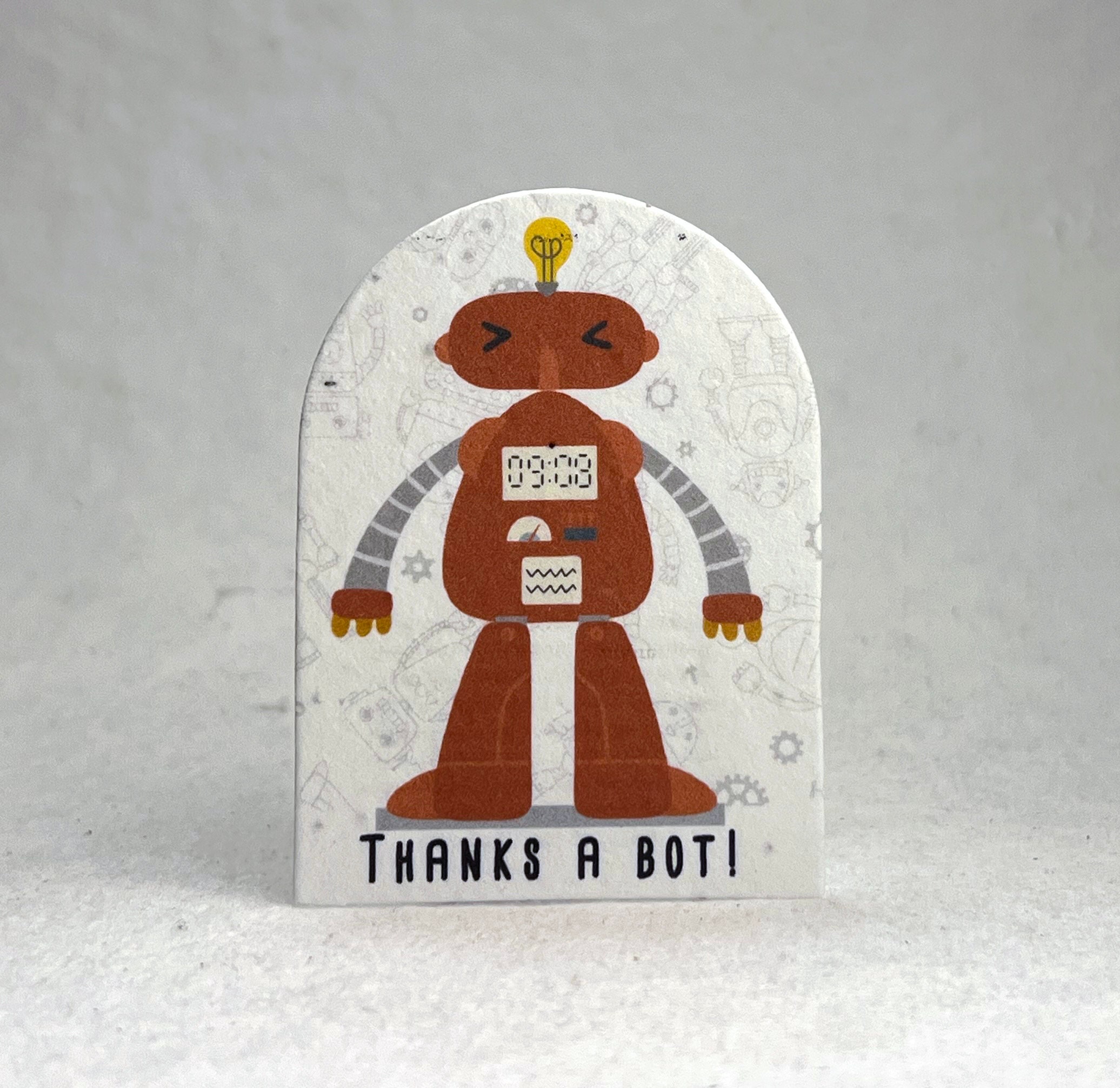 Thanks a Bot! Friendly Robot Kid's Seed Paper Mixed Party Favor Card ...