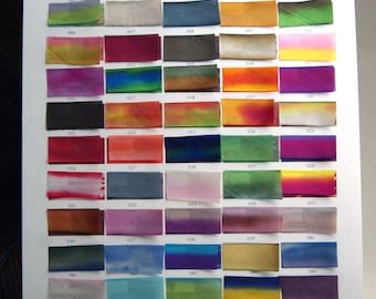 Hand Dyed Silk Ribbon Earth Silk 5/8&quot; wide 3 yard cutting blended colors 0-70