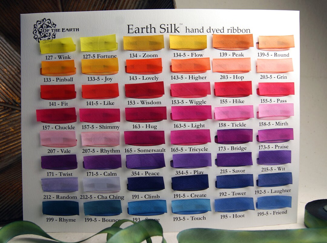 5/8 Inch Wide Hand Dyed Silk Ribbon Earth Silk 3 Yard Length Made to ...