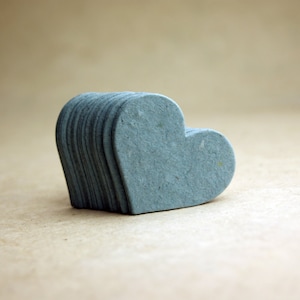 Seed Paper Hearts 1.75" x 1.5" Wildflower Handmade Blue Lotka Recycled Fibers - Set of 50, 100, or 400