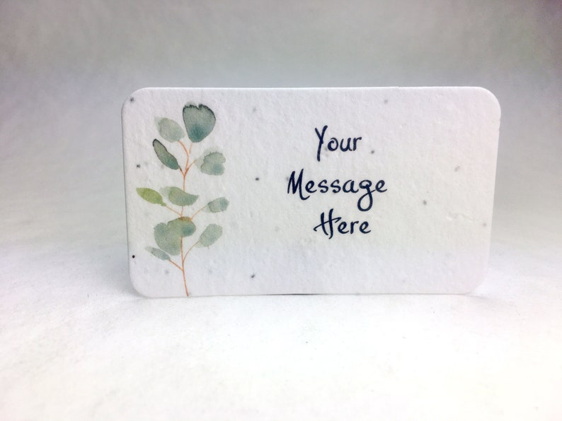 Custom, Personalized Seed Paper Card with Planting Instructions Choose Your Watercolor Art 16 cards 3.5 x 2 inch image 1