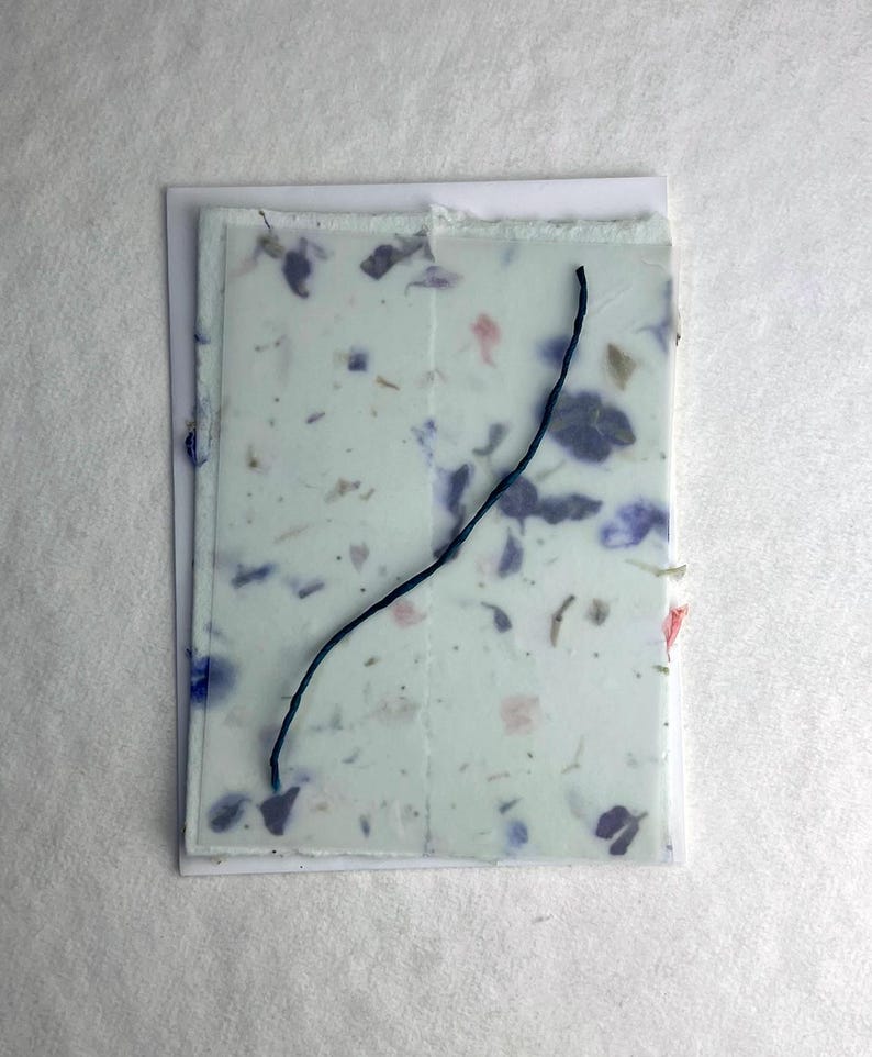 DIY Invitation Kit - Cotton Fiber Earth Friendly Petal embedded Handmade Seed Paper set of 25 6" x 9" Folding 45s