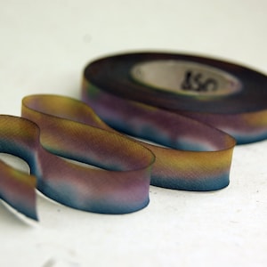 Hand Dyed Silk Ribbon - Brown Black Ivory Gold Blend 058 - 3 yards Bias Cut Length - Five Widths - 1/2", 5/8", 1", 1.5", 2.5"