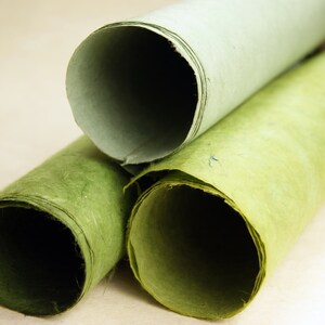Seattle Greens set of three handmade Wrapping Paper gift wrap Grass/Sage/Cactus Lotka fiber image 2