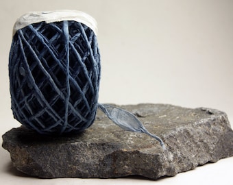 Earth Friendly Paper Twine from Handmade, Hand Dyed Paper - 8 yard lengths of narrow vegetable dyed Eco-Twist blue spruce