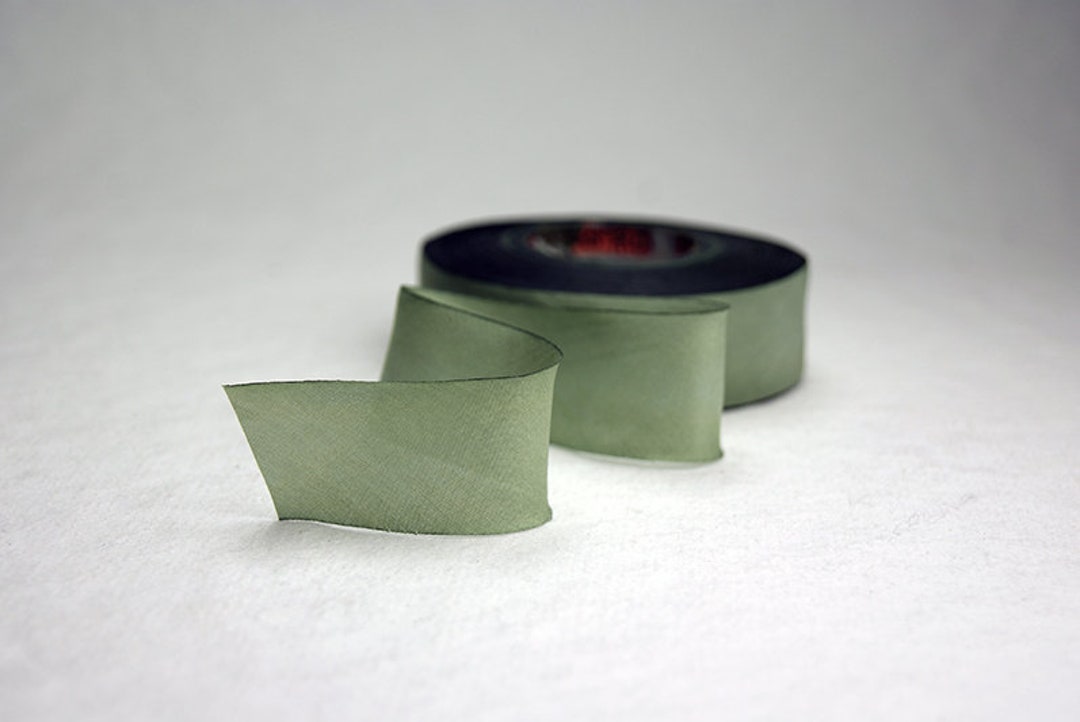 Hand Dyed Silk Ribbon Sage Green 535 3 Yards Bias Cut Length Five ...