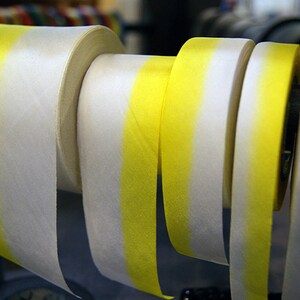 Hand Dyed Silk Ribbon Yellow and White Blend 061 3 yards Bias Cut Length Five Widths 1/2, 5/8, 1, 1.5, 2.5 image 6