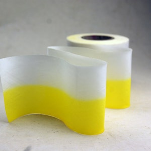 Hand Dyed Silk Ribbon - Yellow and White Blend 061 - 3 yards Bias Cut Length - Five Widths - 1/2&quot;, 5/8&quot;, 1&quot;, 1.5&quot;, 2.5&quot;