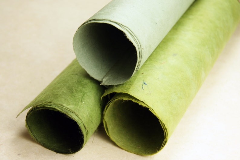 Seattle Greens Set of Three Handmade Wrapping Paper Gift Wrap Etsy