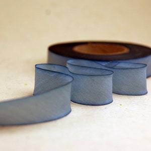 Hand Dyed Silk Ribbon - Hydrangea Blue Blend 085 - 3 yards Bias Cut Length - Five Widths - 1/2", 5/8", 1", 1.5", 2.5"