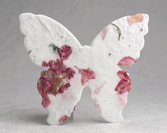 Bulk Seed Paper Butterflies 3"w x 2.85"h Wildflower Pink Flower Petals for Weddings or Memorials set of 100
