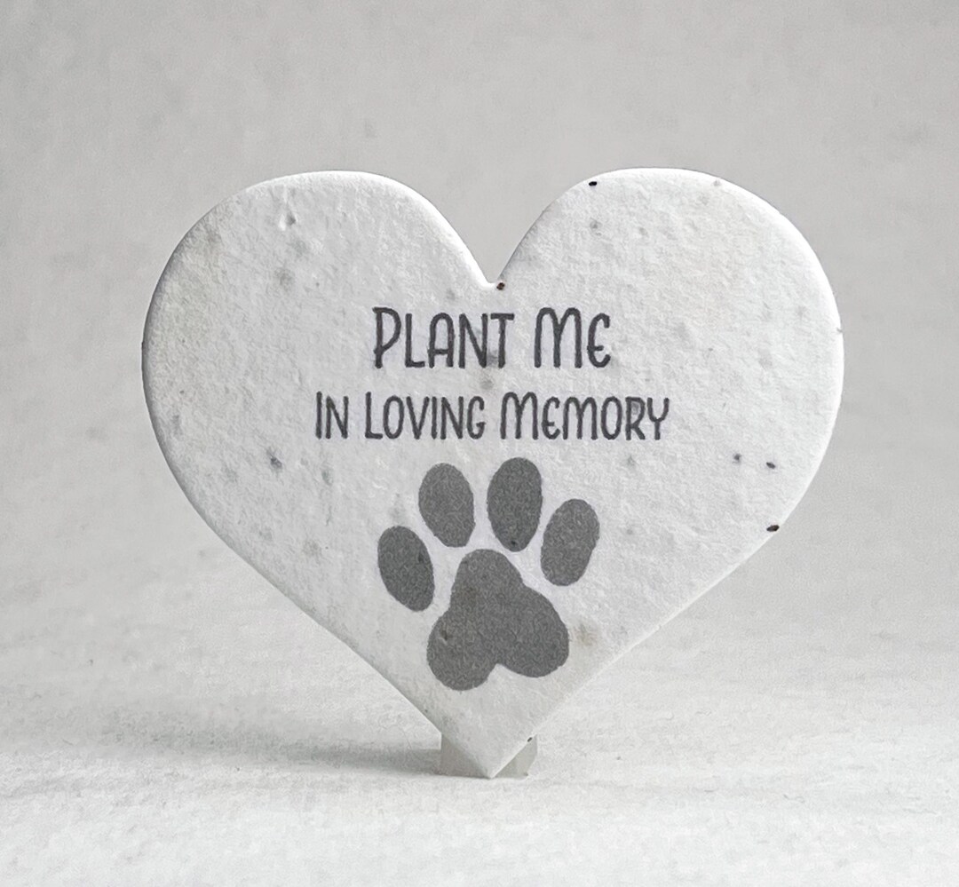 Pet Memorial Paw Print in Loving Memory Handmade Wildflower Seed Paper ...