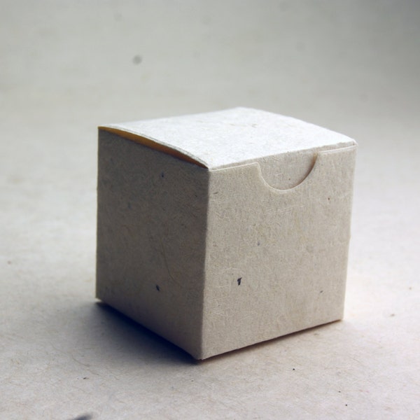 Favor Box made from Seed Paper 1.75" Rustic Cube for Weddings or Events