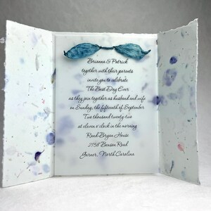 DIY Invitation Kit - Cotton Fiber Earth Friendly Petal embedded Handmade Seed Paper set of 25 6" x 9" Folding image 13
