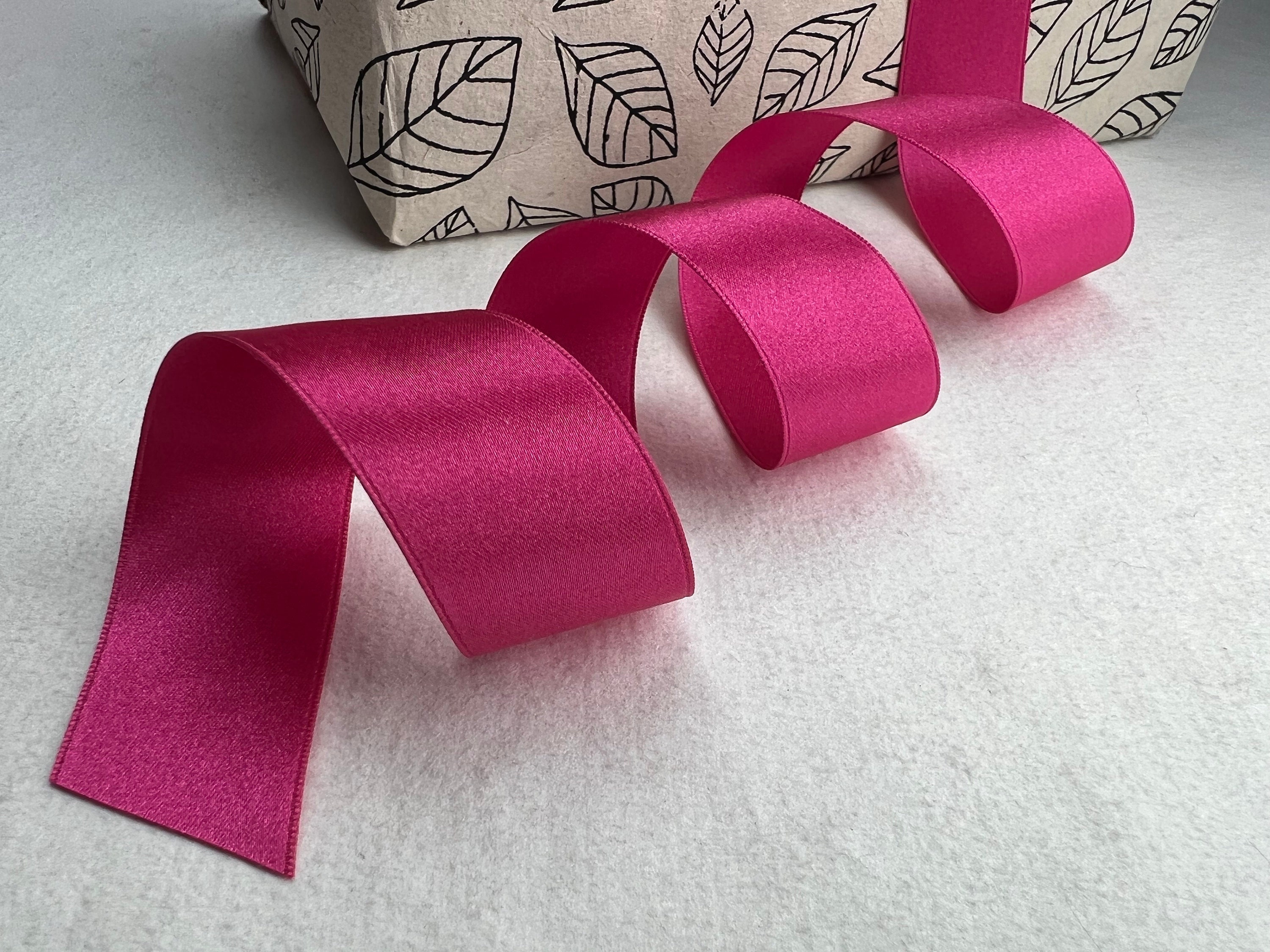 Hot Pink Double Face Satin Ribbon-DBFS-HP