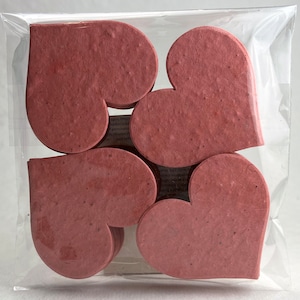 Bulk Set Large Pink Seed Paper Hearts 2.85"w x 2.5"h Wildflower Pink Lotka Recycled Fibers 68s 100 Pack