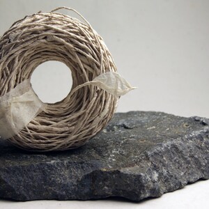 Earth Friendly Paper Twine from Handmade Invitation Paper Tie - Narrow Eco-Twist - White, Brown, Green, or Blue- Vegetable Dyed image 2