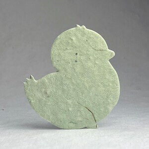 Baby Chick Shape Handmade Wildflower Seed Paper Tags with natural fibers - 2.3" x 2.5" - Shower or Birthday Favors - Set of 24 or 96