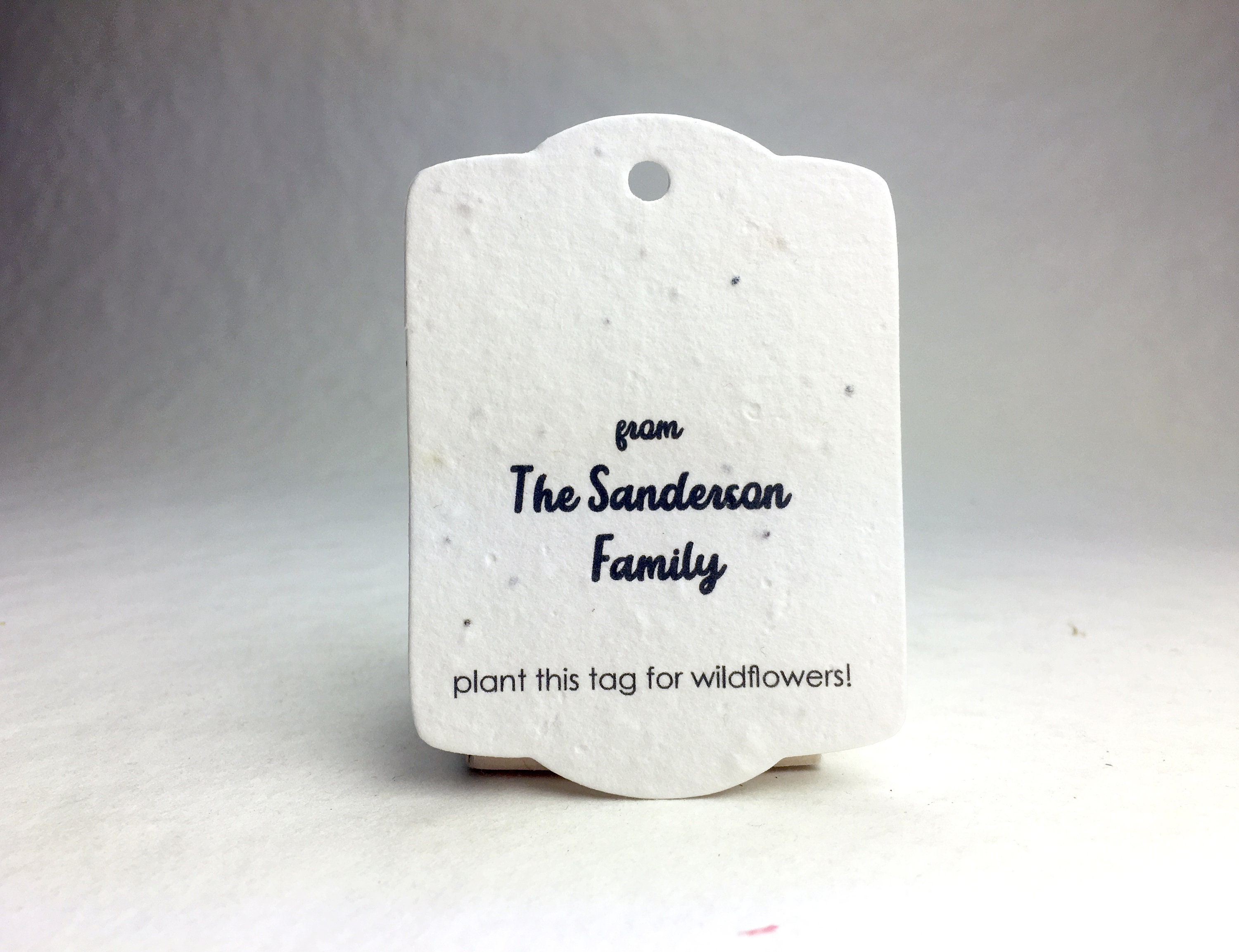 Personalized Seed Paper Tags Add Your Name 3.25 Wide by 2.375 Tall Holiday  Gift Tags Set of 16 