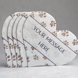 Custom Personalized Seed Paper Hearts - 2.5" x 2.85" - Handmade Paper with Wildflower Seeds - Pattern Art - Set of 18