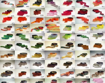 Hand Dyed Silk Ribbon Earth Silk 1/2" wide 38 yard spool made to order blended colors 0-70
