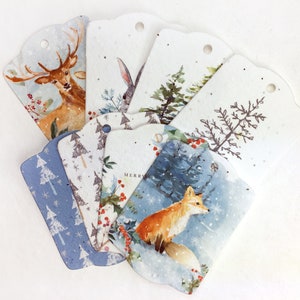 Watercolor Art | Wildflower Seed Paper Tags | 3.25" wide by 2.375" tall | Holiday Gift Tags