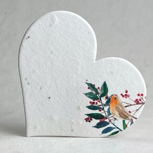 Floral Seed Paper Hearts 2.85w x 2.5h Double Sided with planting instructions image 3