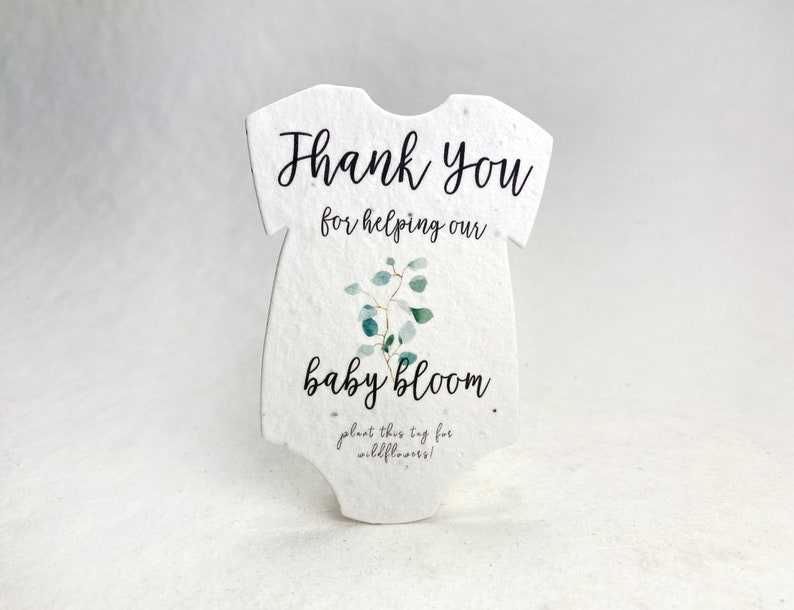 baby bloom onesie seed packet baby shower favor