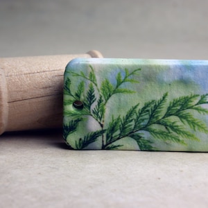Cedar Tree Branch Gift Tag set of 10 Seed Paper hangtags 3&quot; long by 1.5&quot; wide