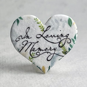 In Loving Memory Garden Print Seed Paper Hearts 1.75" x 1.5" Wildflower Garden for Memorials