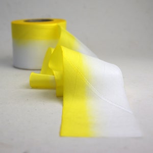 Hand Dyed Silk Ribbon Yellow and White Blend 061 3 yards Bias Cut Length Five Widths 1/2, 5/8, 1, 1.5, 2.5 image 3