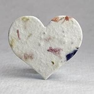 Seed Paper Hearts 1.75" x 1.5"  - Wildflower Pink Recycled Petal Shapes for Weddings or Events #17s - Set of 50, 100, or 400