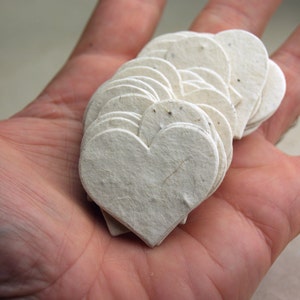 Bulk Seed Paper Hearts 1.75" x 1.5" Wildflower set of 400 Natural 60s Lotka Recycled Fibers