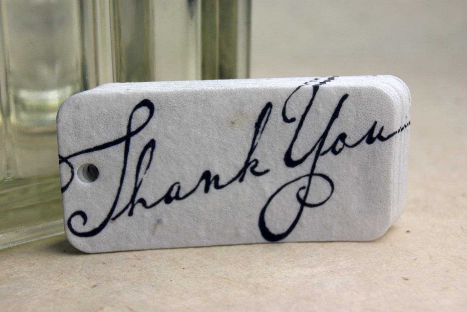 Thank You Gift Tag Set of 10 Seed Paper Hangtags 3 Long - Etsy