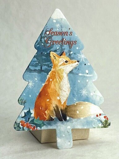 Tree Shape Holiday Cards | Woodland Art | Wildflower Seed Paper | 3.5 X ...